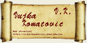 Vujka Komatović vizit kartica